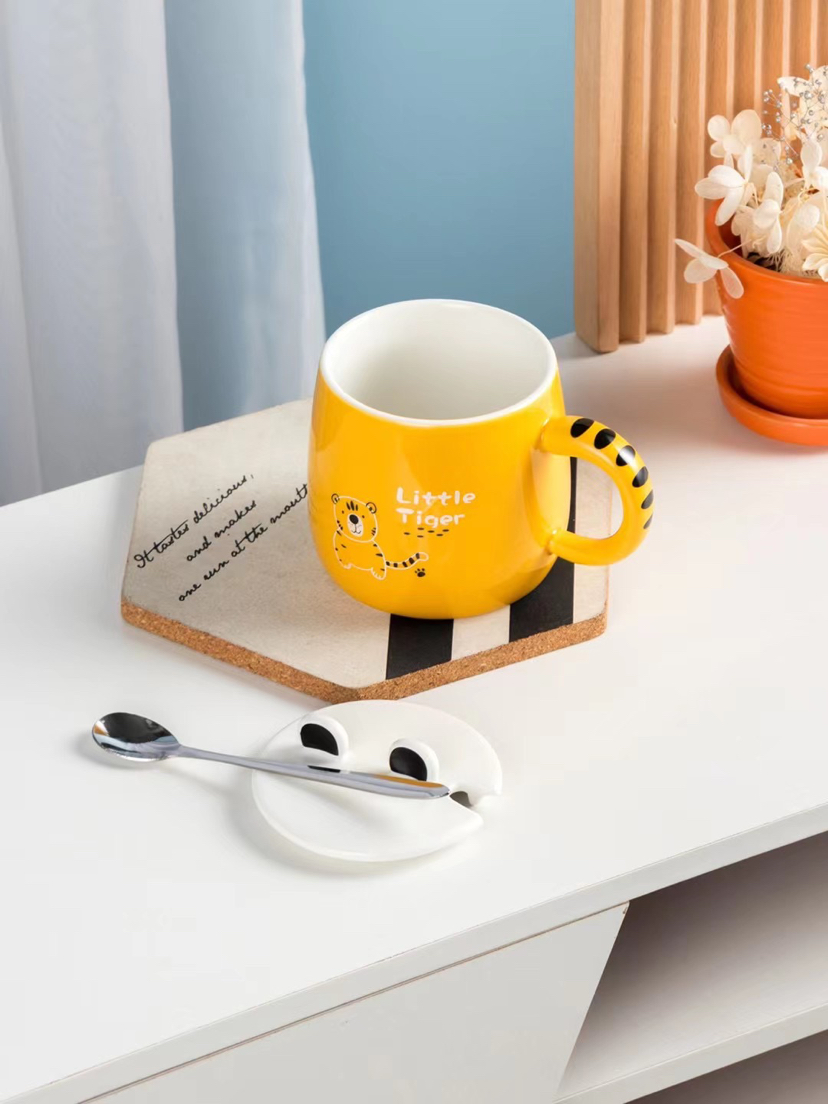 Creative cute tiger ceramic mug cute mug cartoon coffee mug