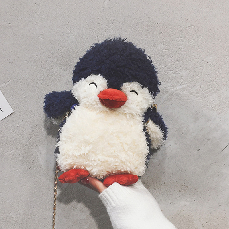 Net red penguin plush bag cartoon crossbody bag female new personality student chain doll shoulder bag wholesale thumbnail