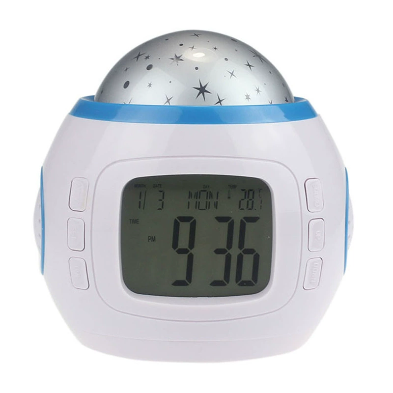 New dreamy music starry sky projection alarm clock light, birthday gift toy, creative children's alarm clock, kids' night h Item Picture