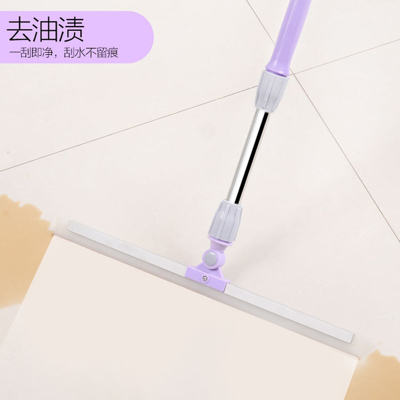 Floor scraper, floor water scraper, silicone water sweeper, floor broom, large cleaning scraper, telescopic rod details Picture