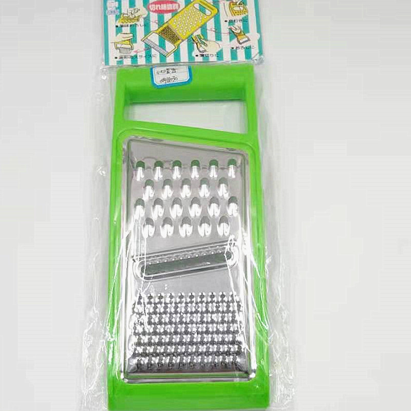 A multi-functional four-sided and six-sided planer for rust steel in cardstock, a household fruit and vegetable planer, a plastic frame flat planer, and radish slices