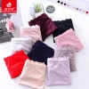 Butterfly Finting Ice Silk Mid-waist Underwear for women, summer thin rose wavy large size triangle shorts for women Specification image