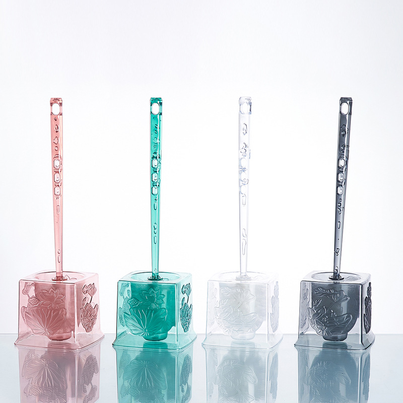 方形水晶荷花马桶刷无死角厕所刷卫生刷洁厕刷卫生间清洁套装座刷