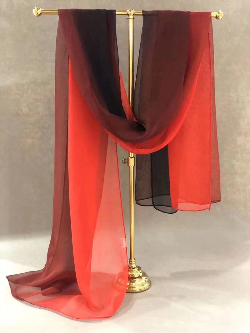 春夏款渐变色丝巾女士围巾乔其纱薄纱巾形体培训广场舞舞蹈丝巾女