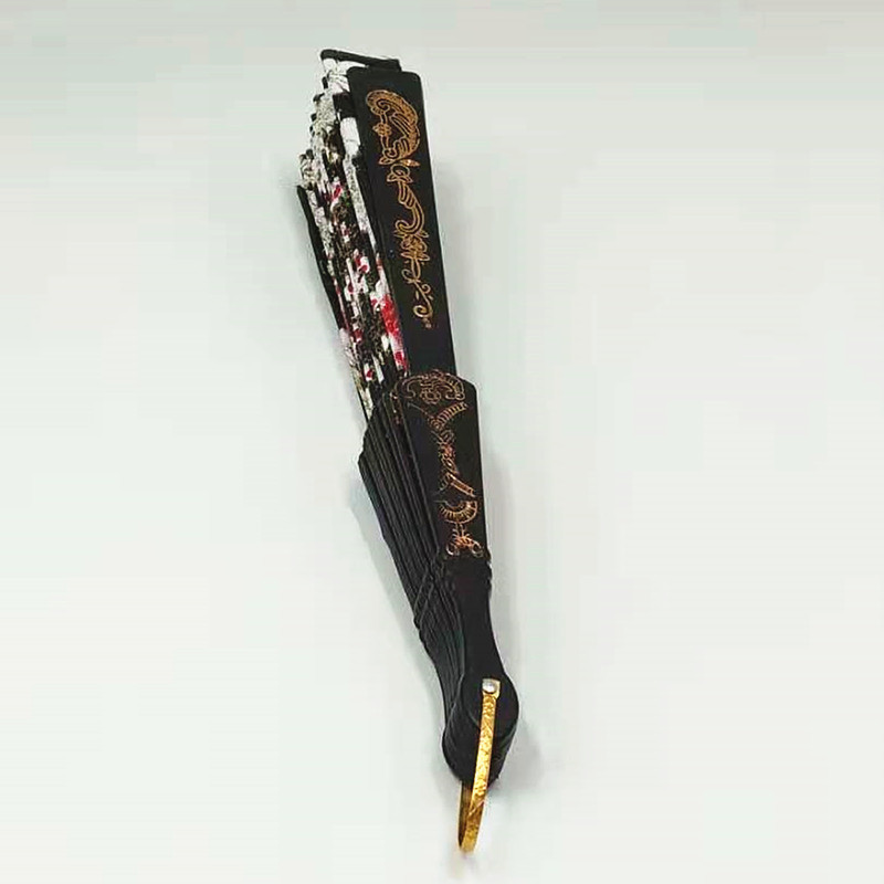 Best-selling black-pole sequined fans, embroidered sequined fans, dancing folding peacock fans, summer gifts, folding fans, Wing Chun fans Item Picture