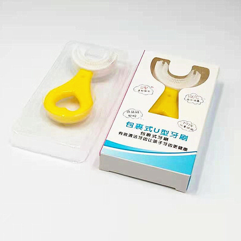U-shaped children's toothbrush, baby mouth-holding cleaning and brushing instrument, children's oral cleaning toothbrush, brushing magic tool