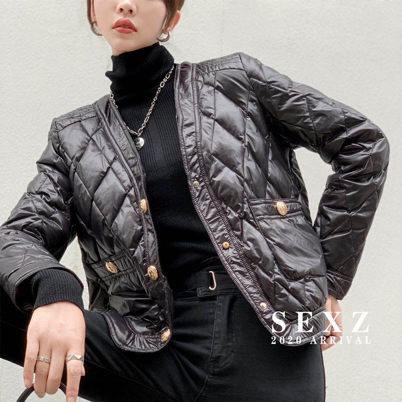 European goods light down jacket female short 202 new autumn winter white eiderdown thin small wind jacket