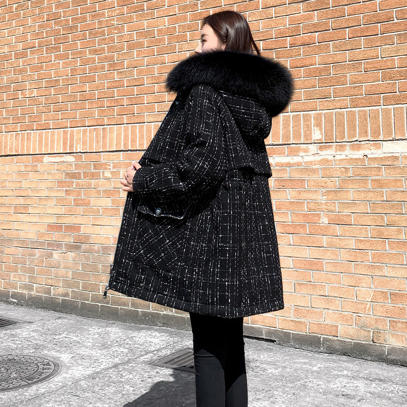 Parker down jacket women's long winter 202 new Korean version waist slimming white eiderdown coat