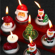 圣诞用品酒店餐厅场景布置圣诞节装饰用品圣诞工艺蜡烛