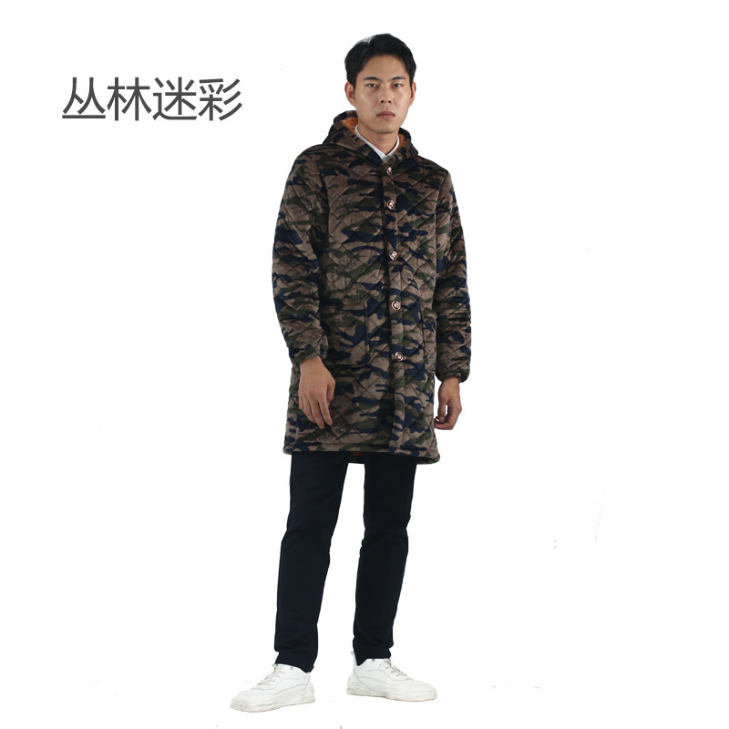 Men's winter smock, warm and stain-resistant, Korean version adult men's long, thickened, extended and fleece apron, large-sized coat Application Scenario