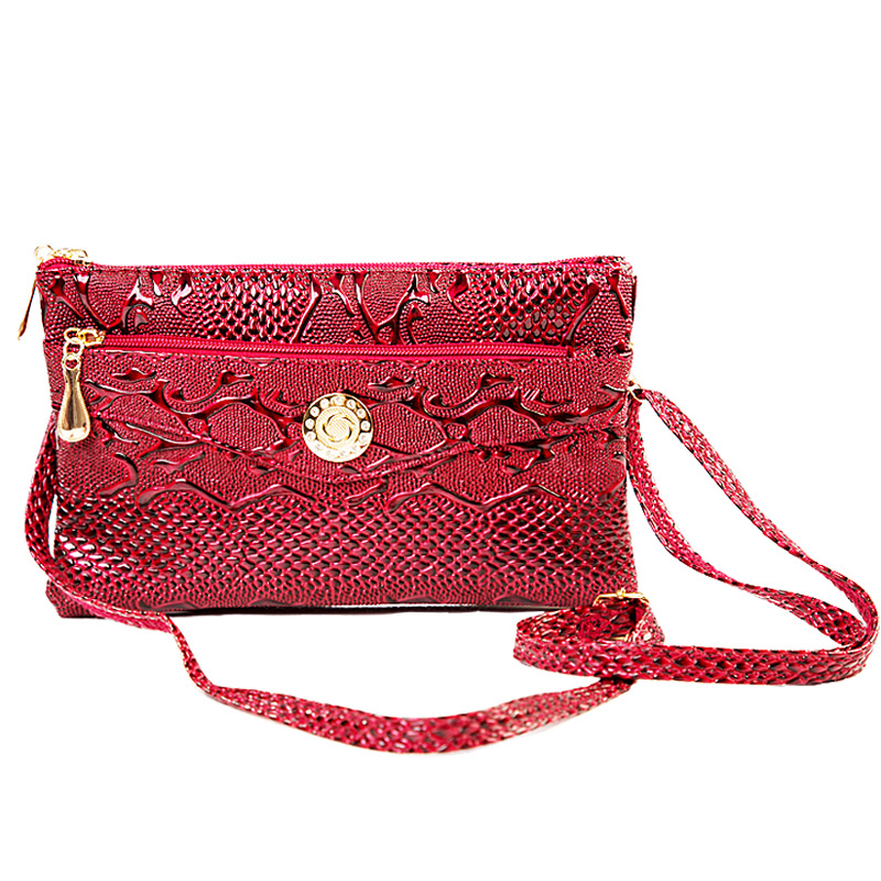 New women's bag double-layer hand shoulder crossbody bag double zipper snake print change to buy food bag stall middle-aged women's bag thumbnail