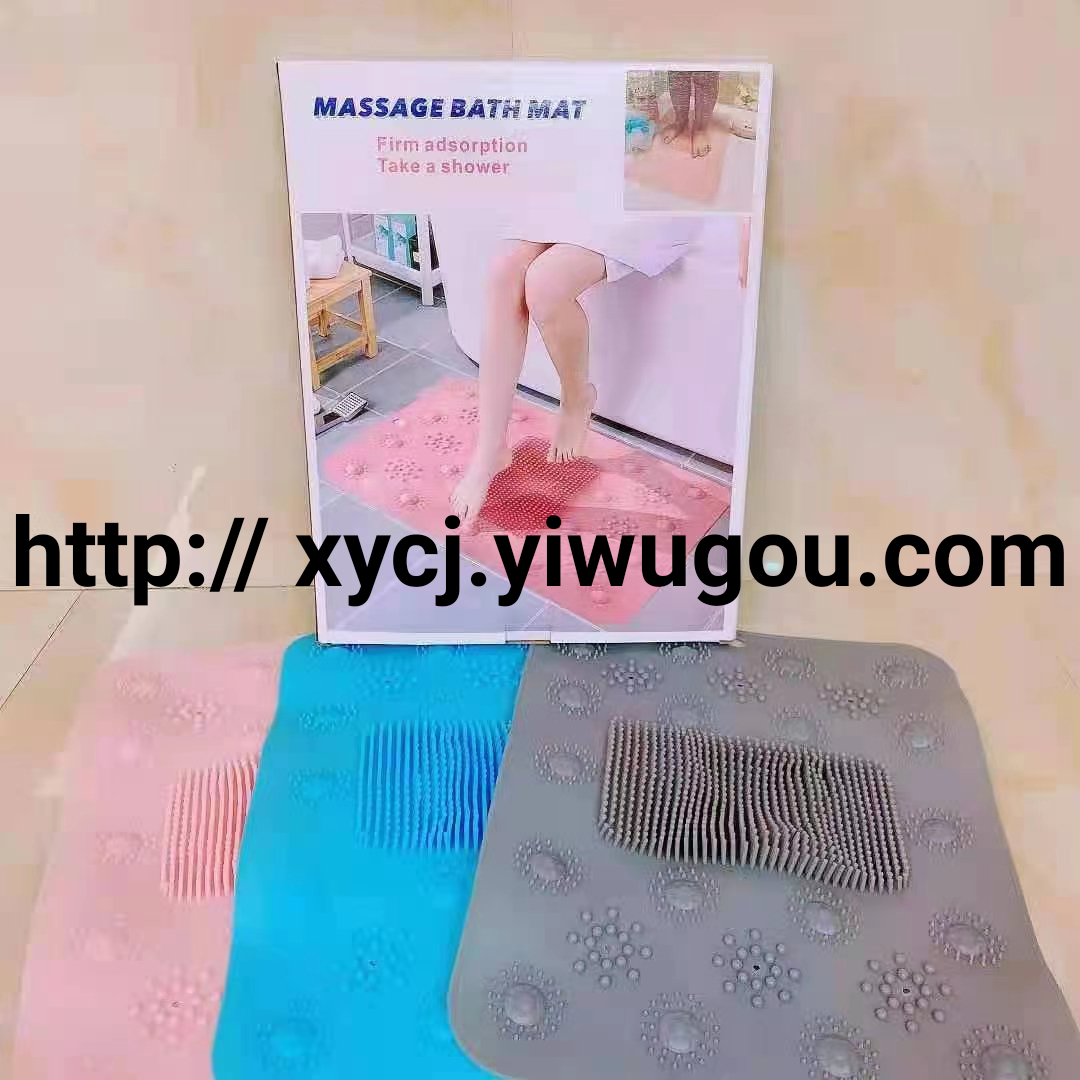 New Amazon square bath mat silicone drain mat silicone massage mat foot mat