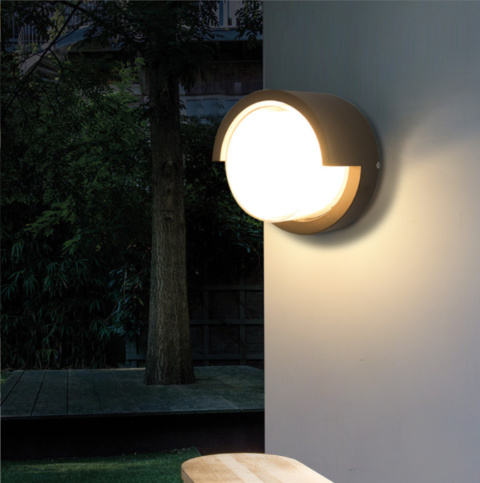 LED outdoor circular wall lamp, waterproof, courtyard staircase, exterior wall, corridor, balcony, modern and simple ultra-bright wall lamp details Picture