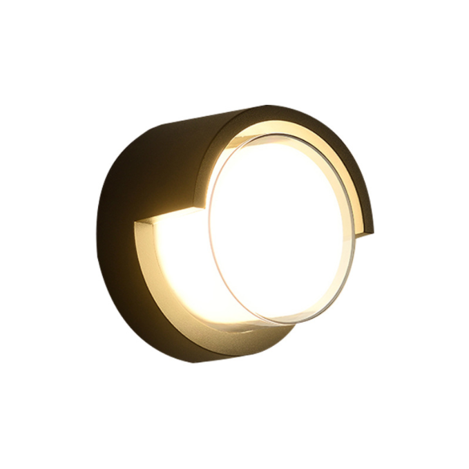 LED outdoor circular wall lamp, waterproof, courtyard staircase, exterior wall, corridor, balcony, modern and simple ultra-bright wall lamp Item Picture