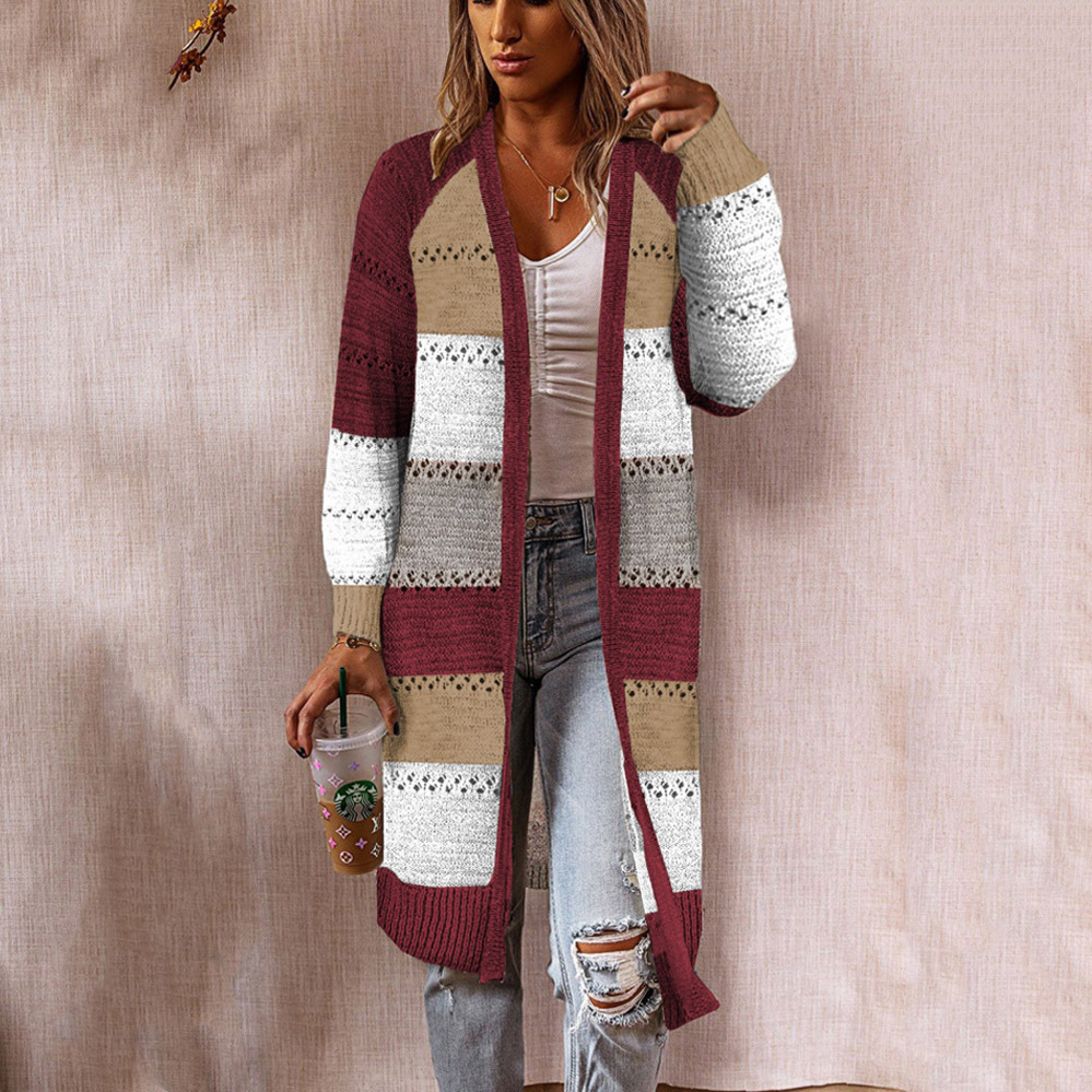 2021 Foreign trade European and American fashion women's Clothing Cross-border wish Amazon ebay Autumn and Winter New cardigan sweaters details Picture