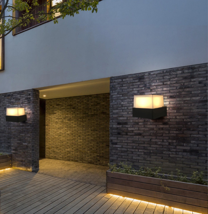 Led luz al aire libre impermeable a prueba de lluvia creativo moderno exterior pared lámpara pasillo balcón cabecera dormitorio hogar