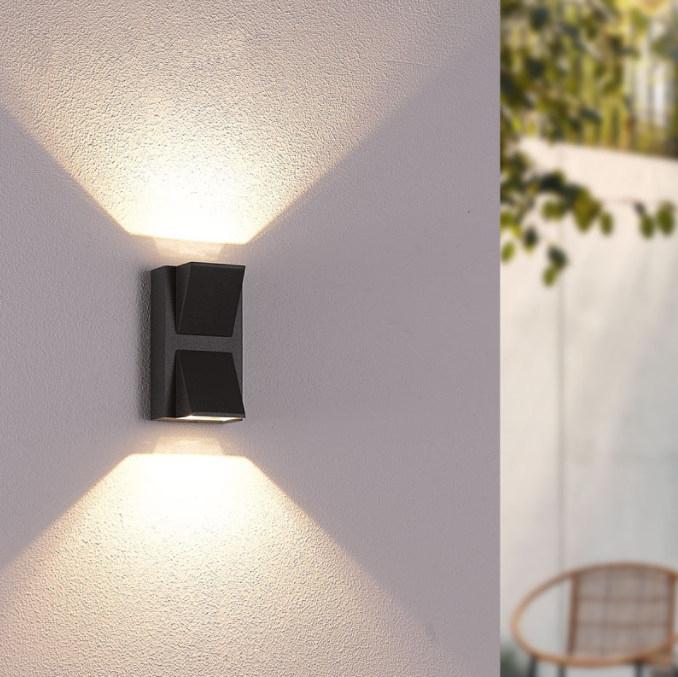 Top and bottom light-emitting LED wall lamps, bedroom bedside, hotel balcony dimming, three-color variable light, indoor and outdoor waterproof wall lamps Specification image