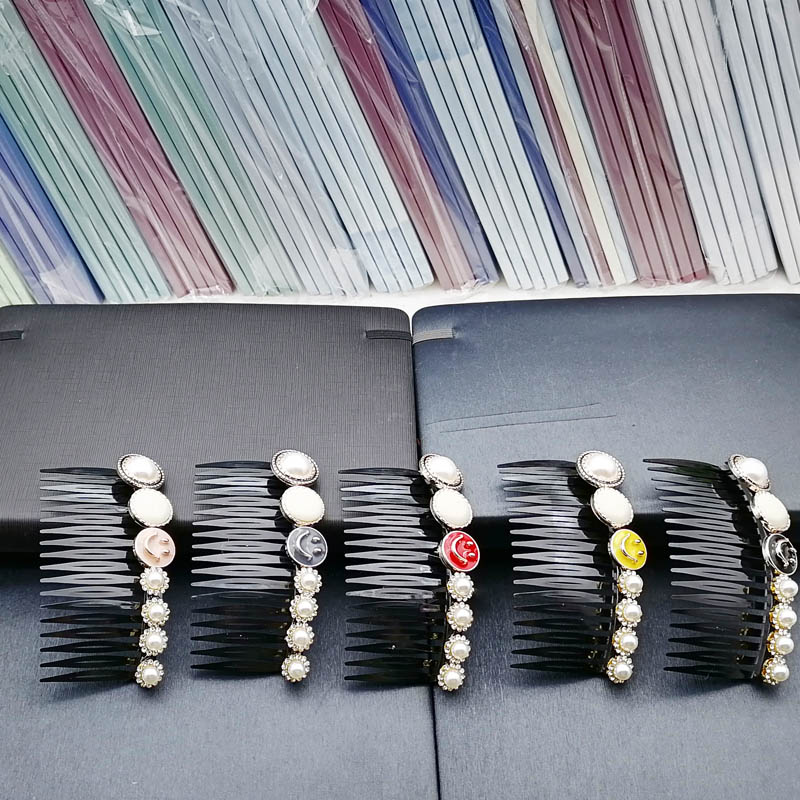 A3128 Smiley Face Pearl Fork Comb Hair Accessory, 2-yuan store, 2-yuan street stall, night market supply in Yiwu Item Picture