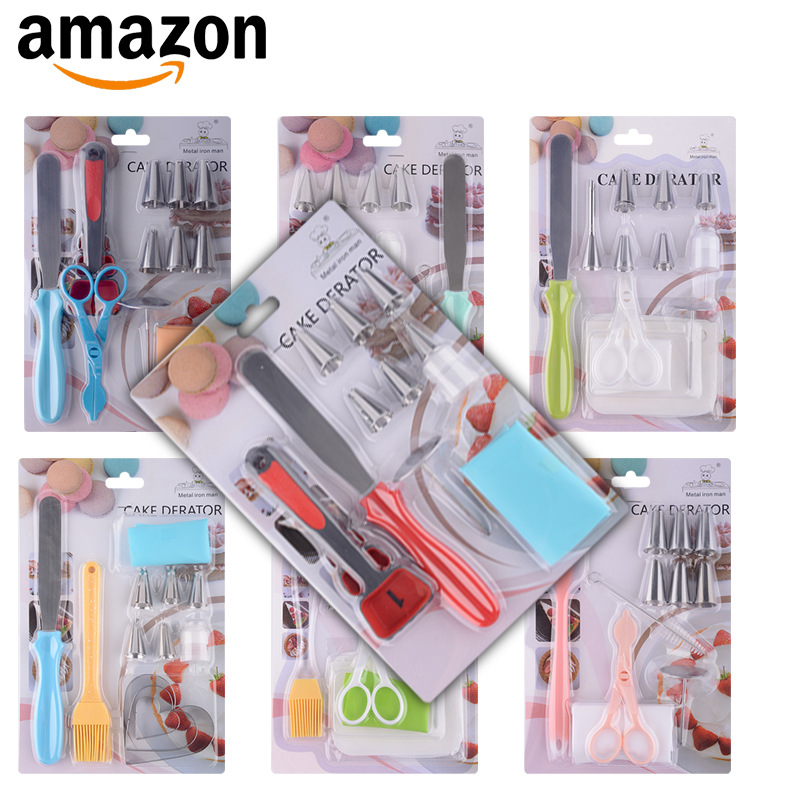 Piping nozzle set stainless steel piping nozzle extruder kitchen baking cookie puff piping bag