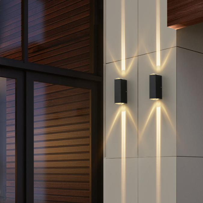A beam of light-focused outdoor waterproof courtyard dual-head LED wall-washing light, corridor, staircase, exterior wall lamp, 2W Specification image
