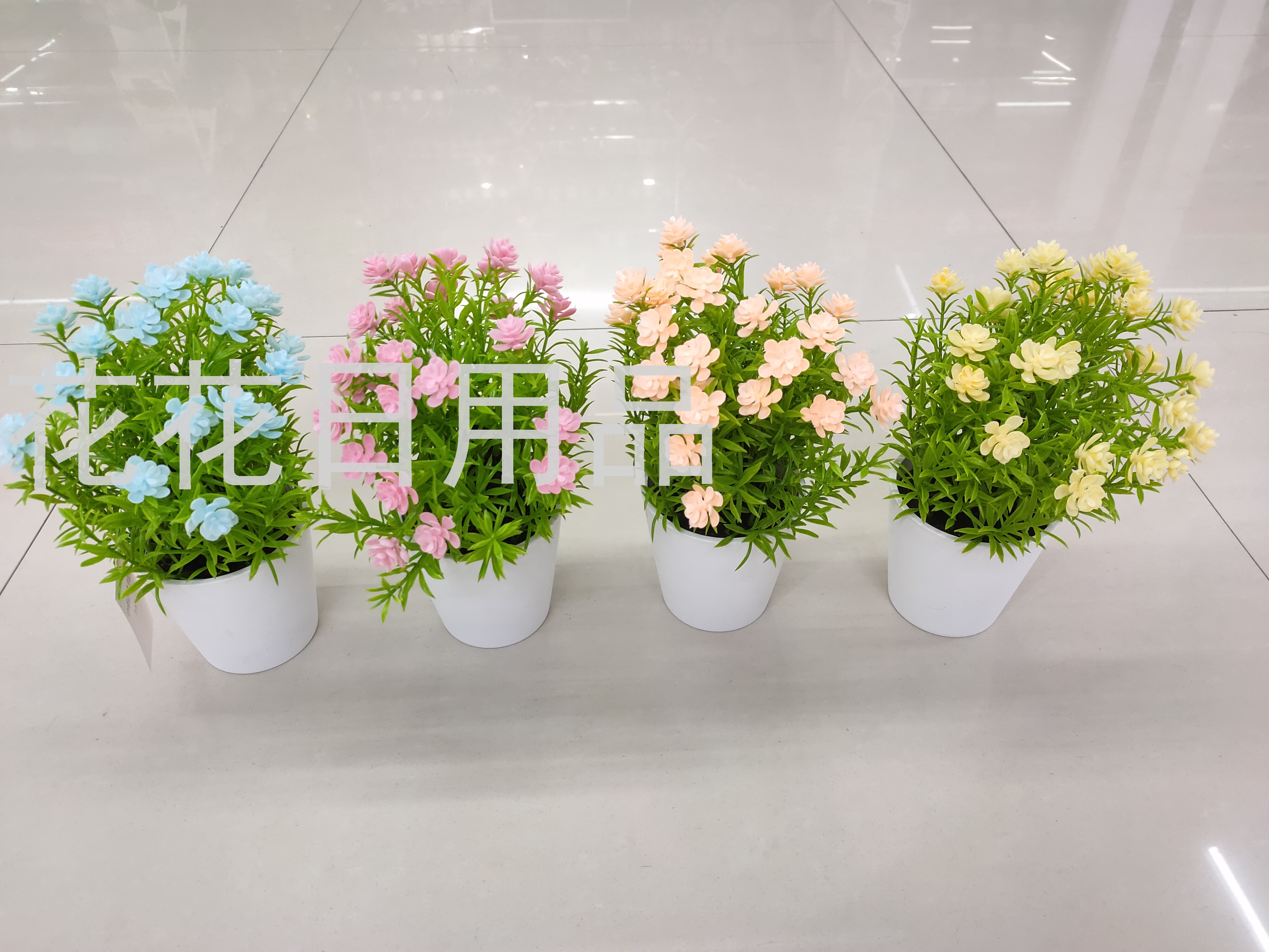 New plastic white pot small lotus bonsai simulation flower fake flower crafts ornaments