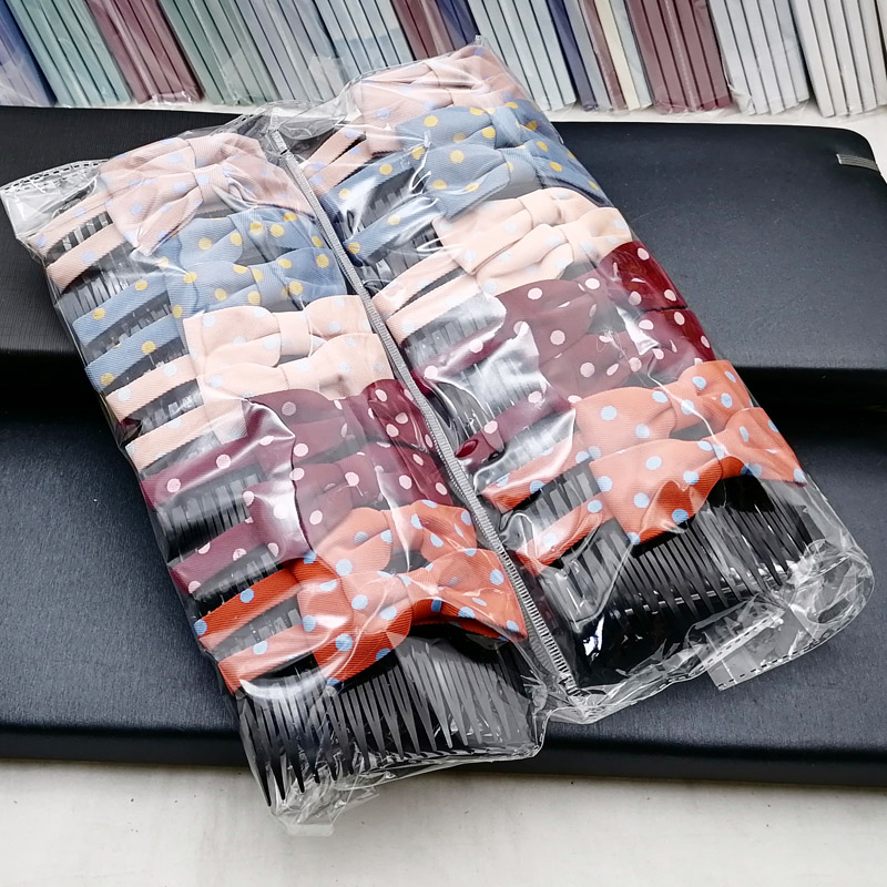 A3315 fabric bow fork comb hair accessory, 2-yuan store, 2-yuan street stall, night market supply in Yiwu details Picture