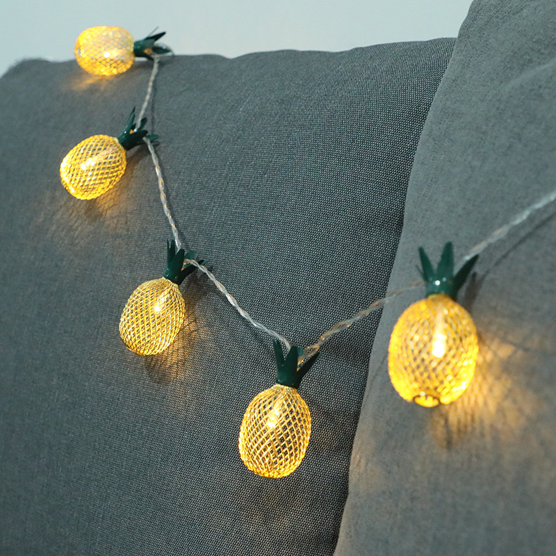 Cross-border new LED pineapple lights string Tieyi battery ins color lights outdoor holiday decorative lights bedroom Christmas lighting thumbnail