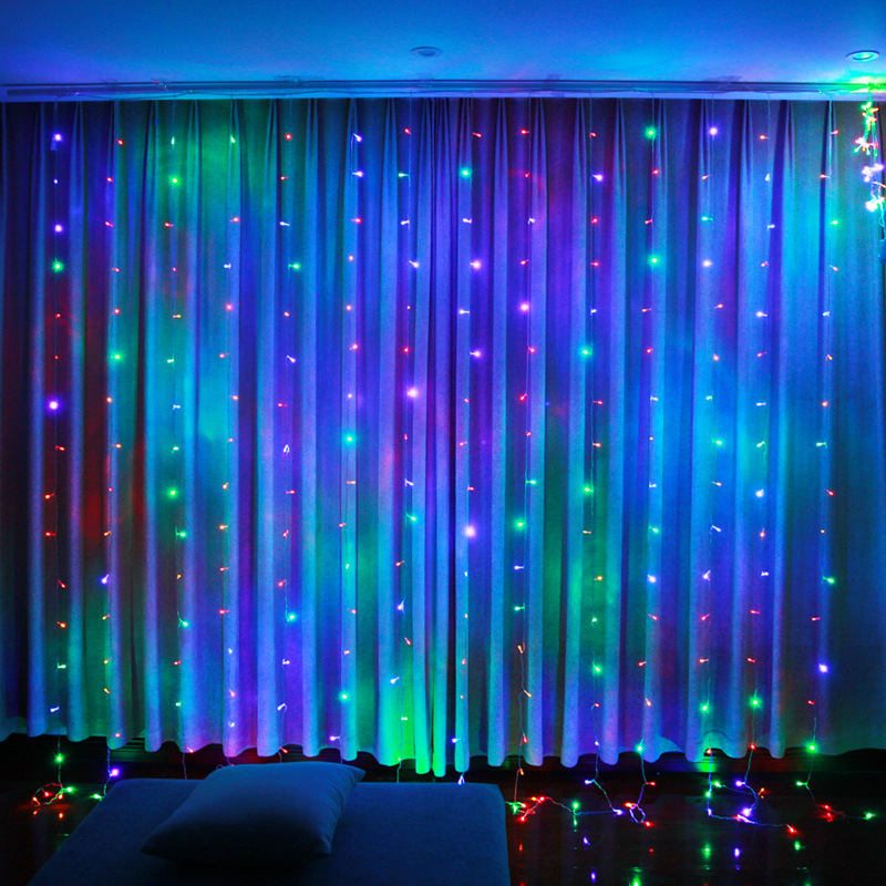 LED lights string ice strip curtain lights string lights colorful lights full of stars decorative lights bedroom interior decoration curtain lights Application Scenario