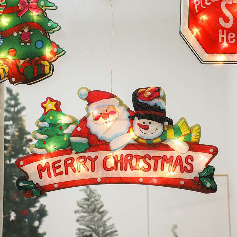 LED large size suction cup lights creative Christmas decorative lights snowman Christmas tree window arrangement holiday clothes thumbnail
