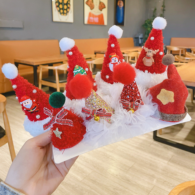 Christmas headwear Santa Claus lovely sen hair ornaments Christmas hat hairpin ornaments small gifts ornaments hair clips