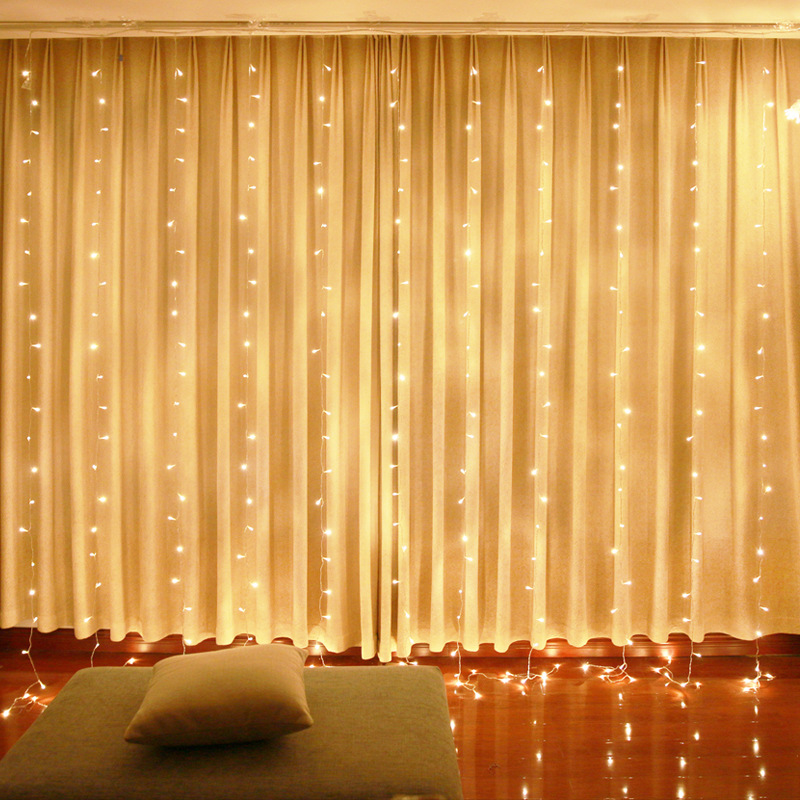 LED lights string ice strip curtain lights string lights colorful lights full of stars decorative lights bedroom interior decoration curtain lights details Picture