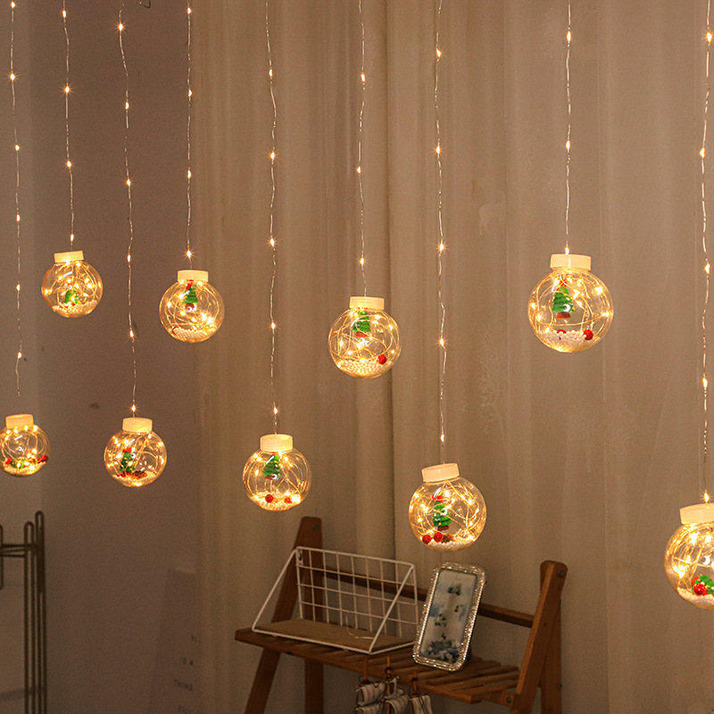 led Wishing Ball Curtain Lights Christmas Decorative lights Mall store decorative lights String Christmas lights colorful details Picture
