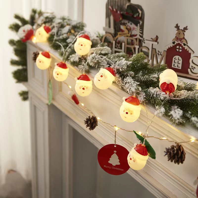 Christmas led lights Flashing lights Santa Claus snowman lights string room window Christmas tree creative pendant installation