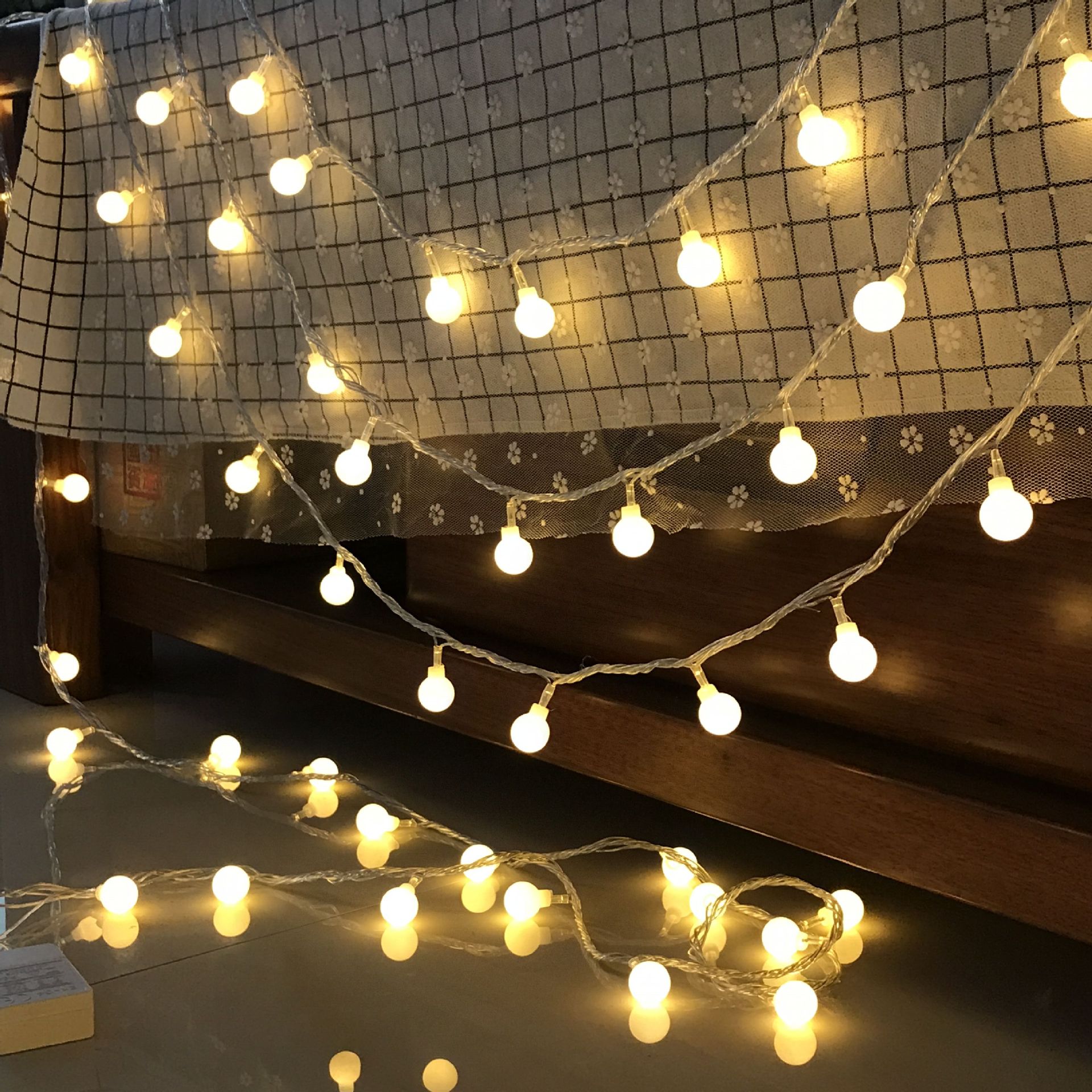 led light string usb remote control round ball string lights battery box star lights room Christmas decoration outdoor sky thumbnail
