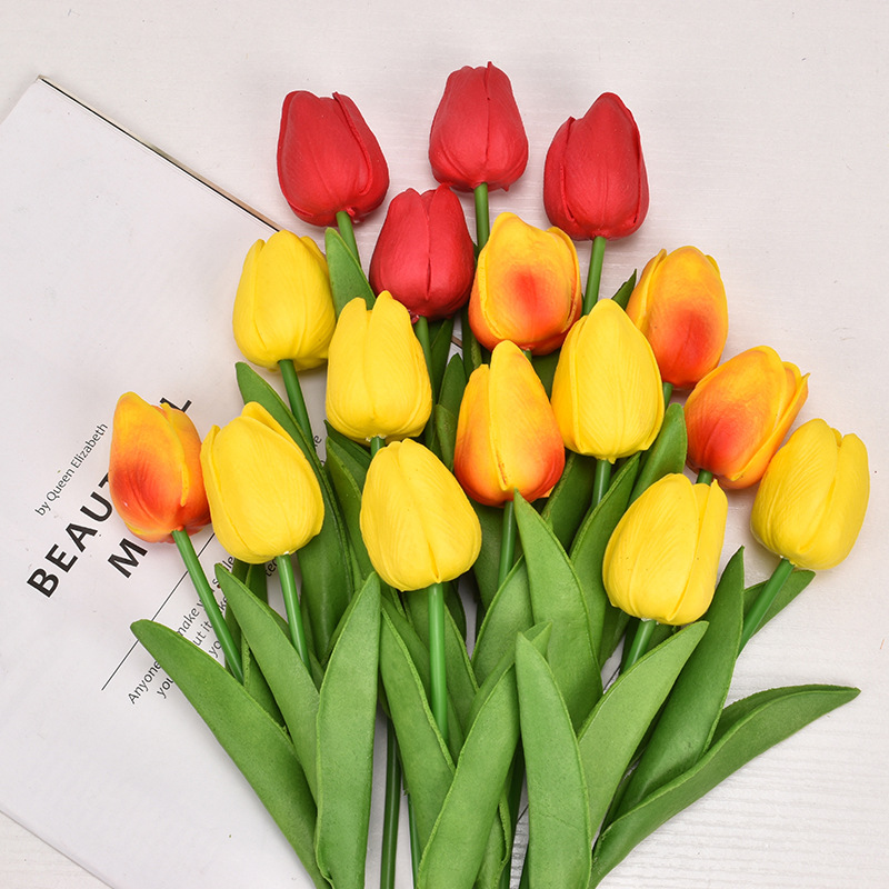 PU mini tulip imitation wedding decoration Silk flower home decoration imitation plant imitation flower factory