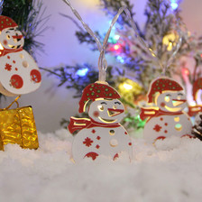 跨境ins圣诞节灯串led铁艺彩绘铃铛麋鹿电池盒灯串节日派对装饰灯