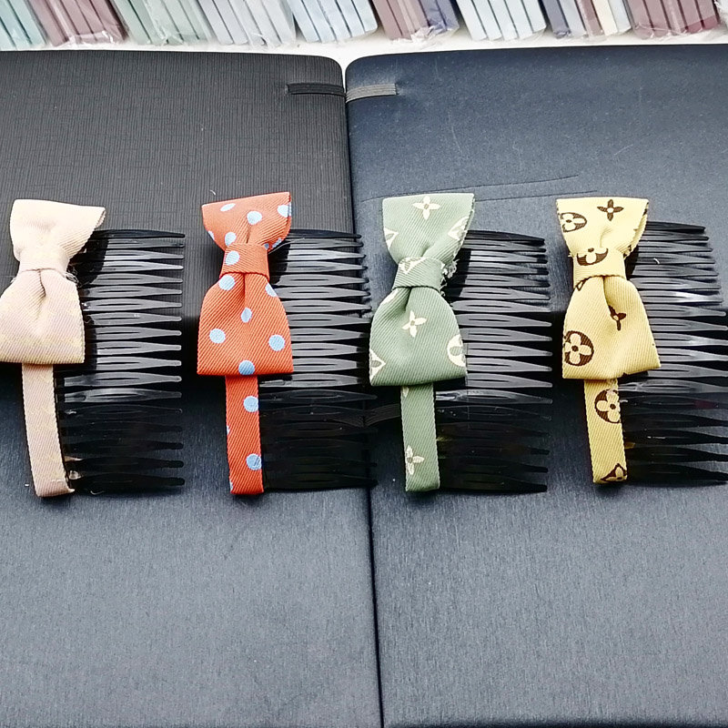 A3315 fabric bow fork comb hair accessory, 2-yuan store, 2-yuan street stall, night market supply in Yiwu Specification image