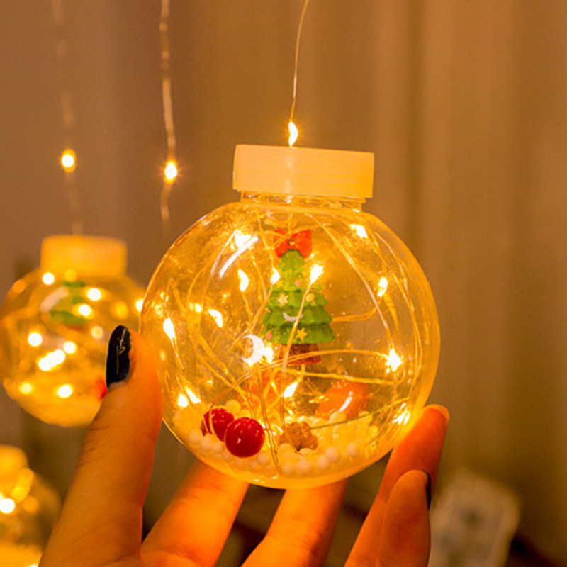 led许愿球窗帘灯圣诞节装饰灯 商场店装饰灯串圣诞灯饰彩色