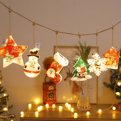 Cross-border new manufacturers of goods source Christmas decoration LED lights Christmas hanging lighting decoration decoration decorated snow lights thumbnail