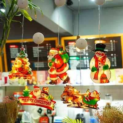 Christmas Decorative lights Shop window ornaments Balcony window suckers LED hanging lights Christmas lighting yard thumbnail
