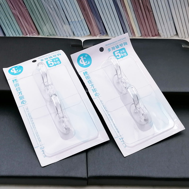 H1813 Two multi-purpose wall hooks, seamless hooks, strong adhesive stickers, non-drilling adhesive hooks, bathroom hooks details Picture