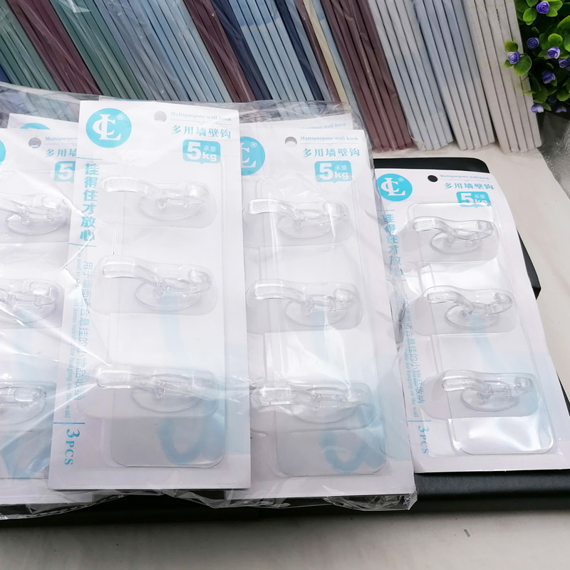 H1814 Three multi-purpose wall hooks, seamless hooks, strong adhesive stickers, non-drilling adhesive hooks, bathroom hooks Item Picture