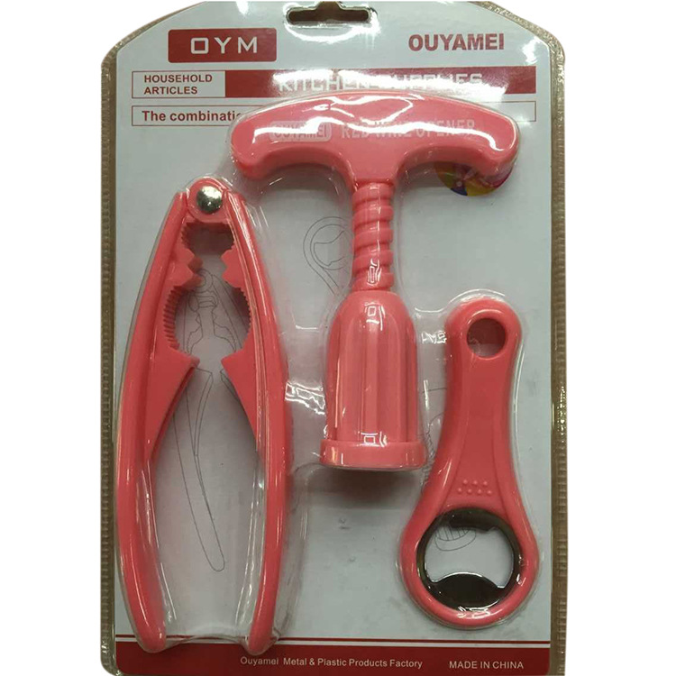 Kitchen set stainless steel bottle opener scissors peeler Walnut clamp lazy gadget household groceries