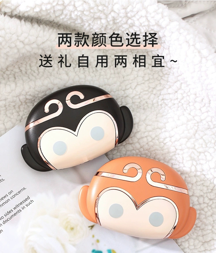 The new hand warmer mini cartoon monkey electric heating pancake is a portable USB charging device for girls to keep their hands warm in winter and cover the dormitory Item Picture