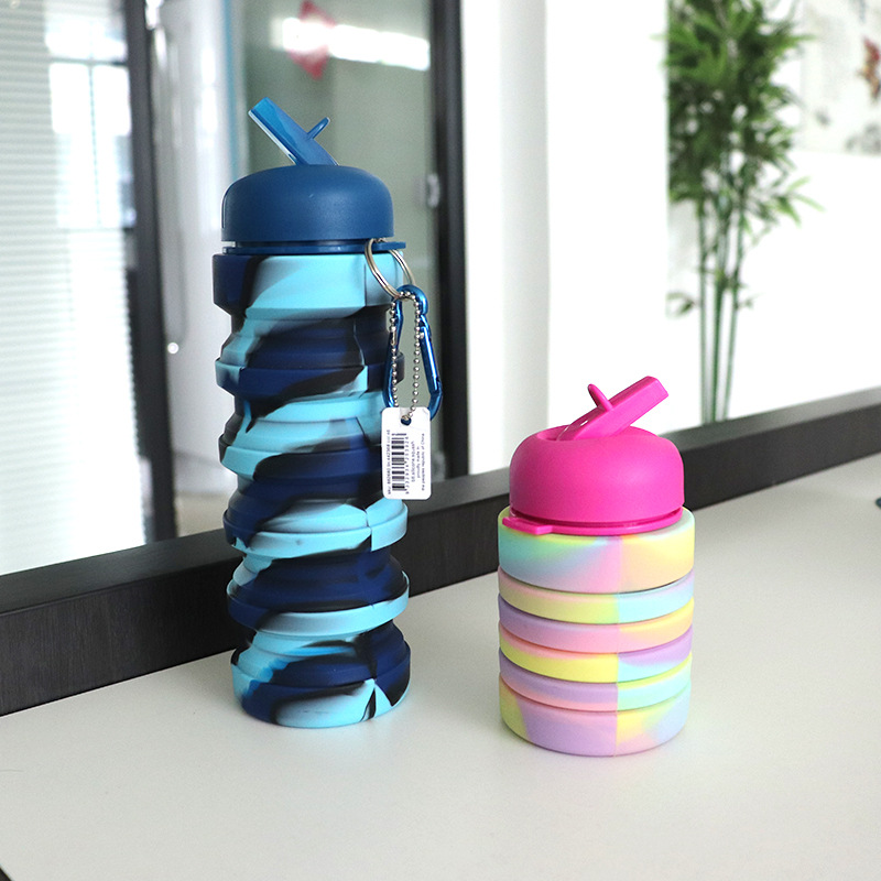 Creative camouflage silicone cup for outdoor travel folding telescopic cup bottle movement thumbnail