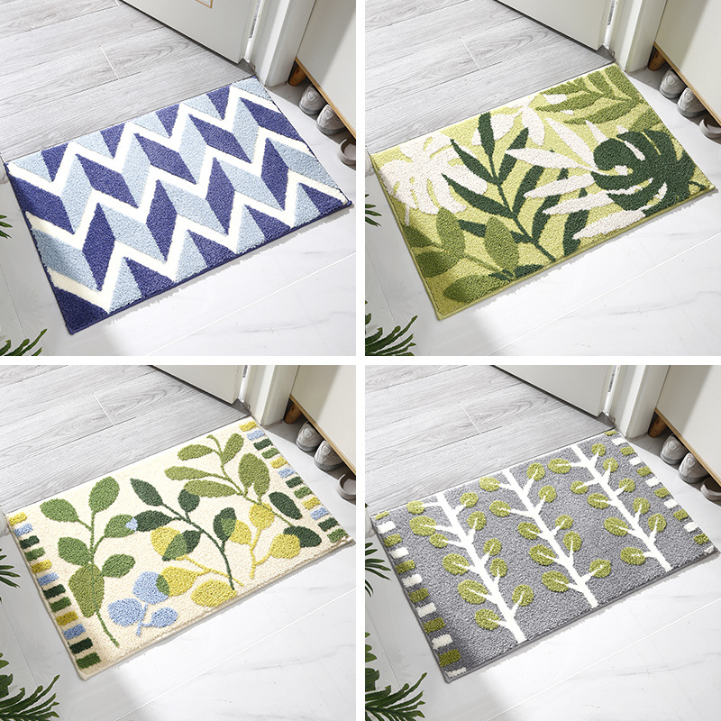Summer Wave Simple bathroom water-absorbing anti-slip mat, household entrance floor mat, bedroom floor mat, door and living room carpet Item Picture