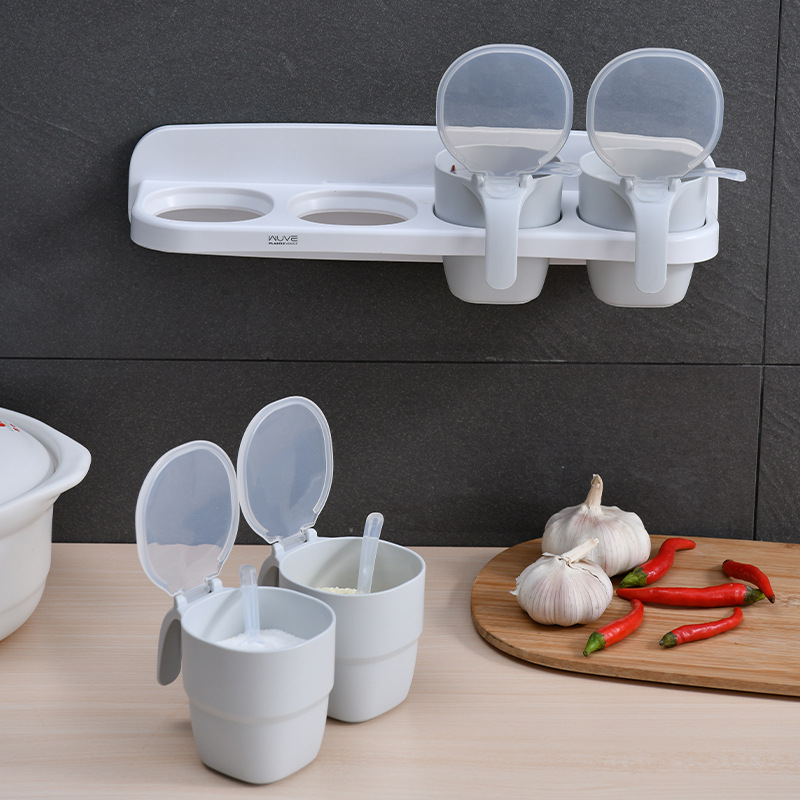 The S28-5876 is designed with detachable compartments. It is available in three or four compartments for home kitchens and comes in a four-color wall-mounted seasoning box details Picture