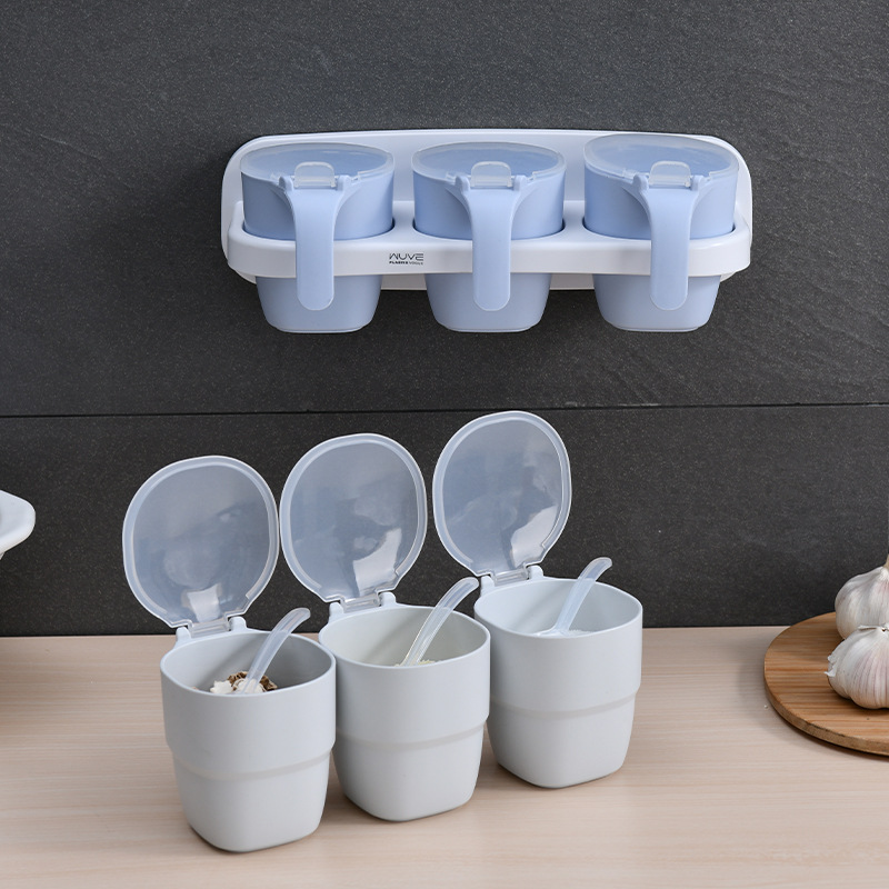 The S28-5876 is designed with detachable compartments. It is available in three or four compartments for home kitchens and comes in a four-color wall-mounted seasoning box Specification image