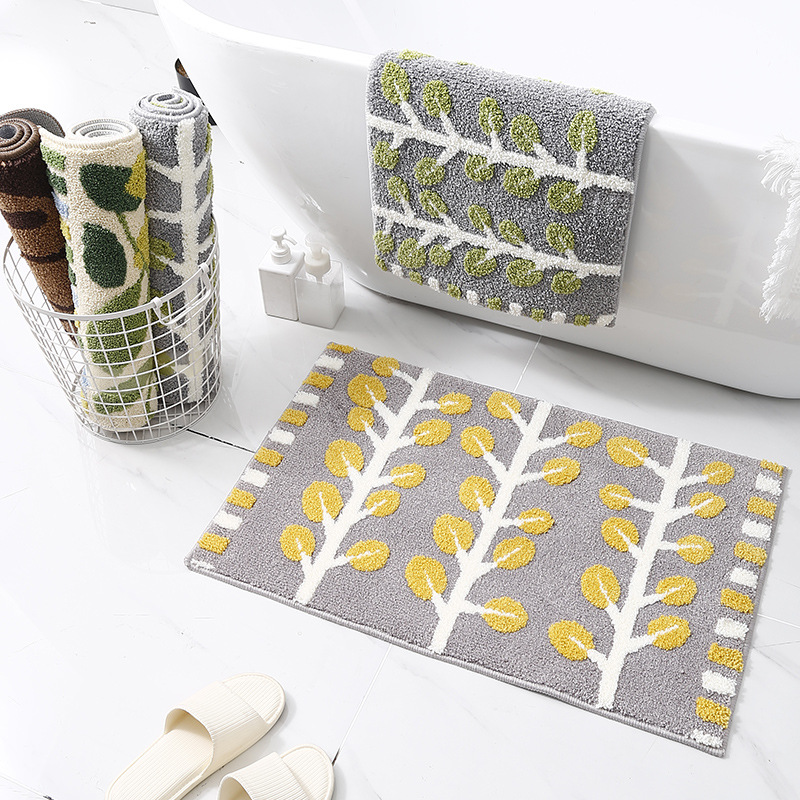 Summer Wave Simple bathroom water-absorbing anti-slip mat, household entrance floor mat, bedroom floor mat, door and living room carpet details Picture