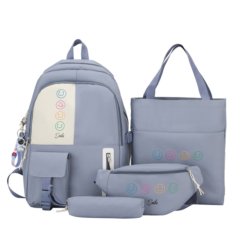 Mochilas de escuela para niñas de cuatro piezas mochilas para estudiantes de primaria estudiantes de secundaria estudiantes de secundaria de tercer a sexto grado de gran capacidad campus doble Item Picture